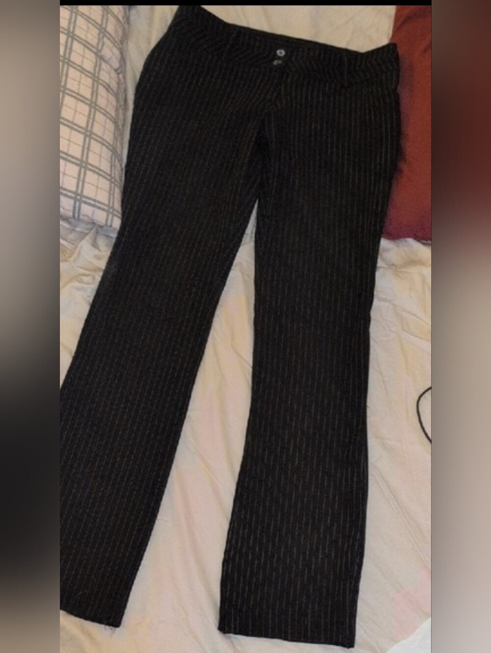 Women's Black And Pink Pinstripe Pants Size 7